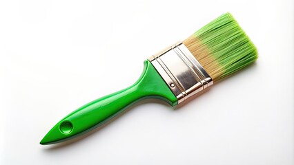 Green paint brush on white background for art projects and crafts, green, paint brush, white background, art, projects