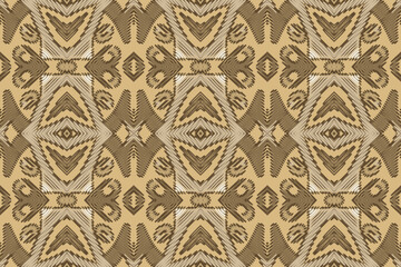 Ikat tribal Indian seamless p	attern. Ethnic Aztec fabric carpet mandala ornament native boho chevron textile.Geometric African American oriental tranditional vector illustrations. Embroidery style