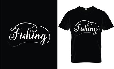 Fishing modern hand drawn lettering phrase. Calligraphy brush and ink. Handwritten inscriptions and quotes for layout and template. Vector illustration.  isolated on black and white background .EPS 10