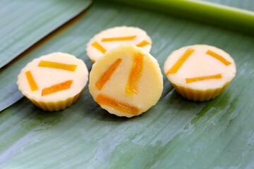Egg custard with pumpkin dessert