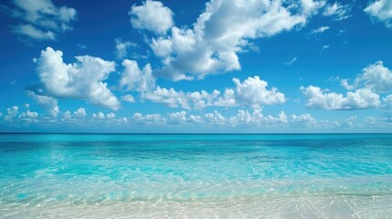 Obraz premium Clear sky and blue ocean The Caribbean
