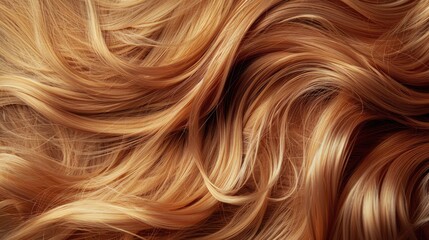 Naklejka premium Close up of long wavy blonde hair with copy space for text