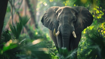 Animal Photography of an Elephant at Tropical Forest