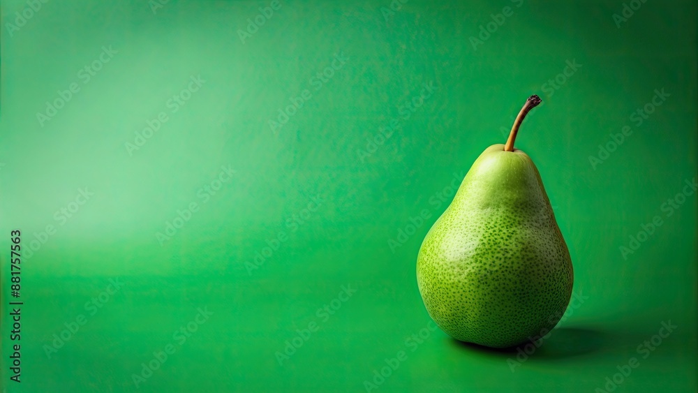 Canvas Prints Green pear isolated on a matching green background, pear, green, fruit, fresh, healthy, organic, natural, vibrant, juicy, delicious