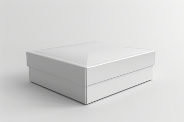 Naklejka premium Blank White Box Mockup on Isolated White Background created with Generative AI