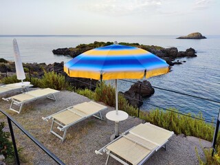 Maratea - Solarium Le Terrazze presso Punta della Matrella all'alba