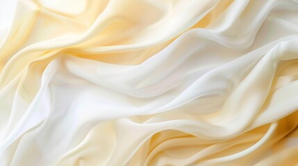 Obraz premium White and Yellow Fabric Draped and Folded Close Up