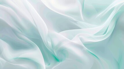 Fototapeta premium Close Up of Flowing Light Blue and White Fabric Draped Smoothly