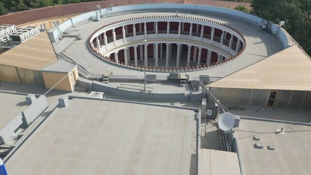 Zappeion Hall Neoclassical Megaron Athens Aerial Cinematic footage 50 fps