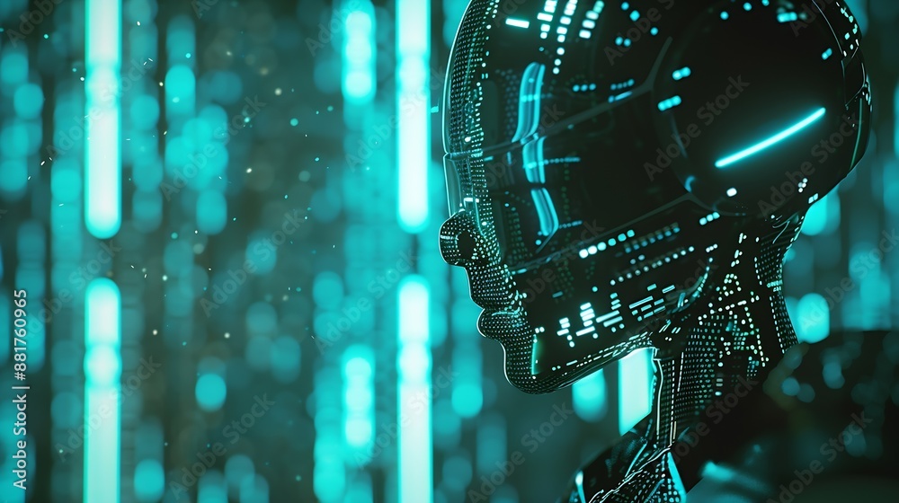 Aufkleber Artificial Intelligence digital technology concepts using technology smart bot artificial intelligence by enter command prompt for generates something Futuristic technology transformat : Generative AI