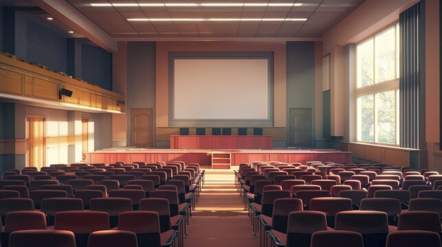 Empty Lecture hall view from high desk