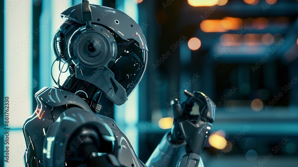 Leinwandbilder Chat AI Technology Artificial Intelligence A person using smart robot technology AI artificial intelligence by giving commands to create something : Generative AI