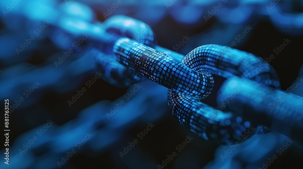 Aufkleber Blockchain technology background Cryptocurrency fintech block chain network and programming concept Abstract Segwit : Generative AI