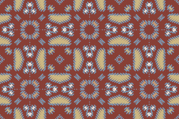 Motif ethnic handmade beautiful Ikat seamles.Ikat ethnic tribal, boho colors seamless wallpaper. Ethnic Ikat abstract background art.Illustration for greeting cards, printing and other design project.