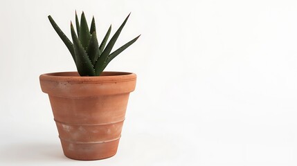 Obraz premium Terracotta plant pot isolated on white background : Generative AI