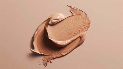 Close-Up Swatch of Beige Foundation Makeup on a Light Background