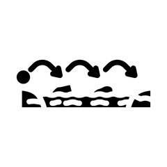 stepping stones progress glyph icon vector. stepping stones progress sign. isolated symbol illustration