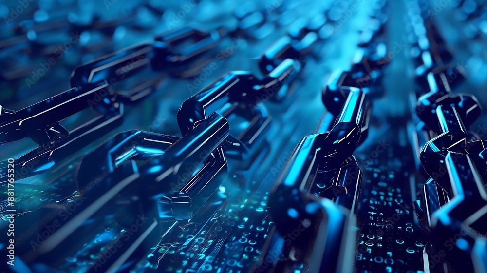 Aufkleber Blockchain technology background Cryptocurrency fintech block chain network and programming concept Abstract Segwit : Generative AI