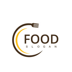 Food logo. Icon and label for design menu restaurant or cafe