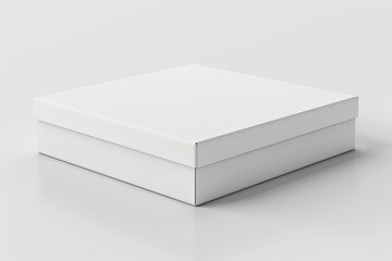 Naklejka premium Blank White Box Mockup on Isolated White Background created with Generative AI