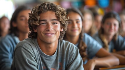 Classroom Joke Fail: In a classroom setting, a teacher or student is laughing at a joke, while the rest of the class is staring blankly or showing disinterest