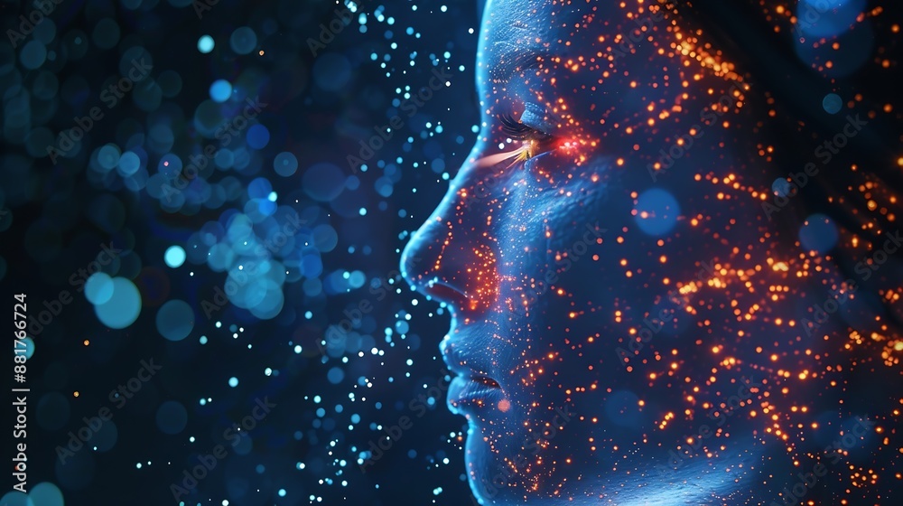 Poster Big data analysis with AI technology Person using machine learning and deep learning neural network for data science data mining business analytics automation data engineering Glowing  : Generative AI