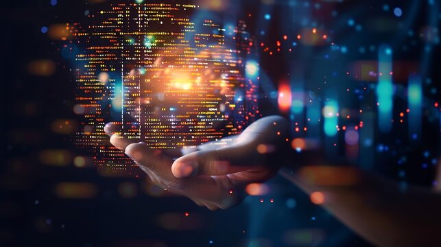 Zero One background in the hands of developers is a global representation of binaries networks and coding of programming fundamentals concepts : Generative AI