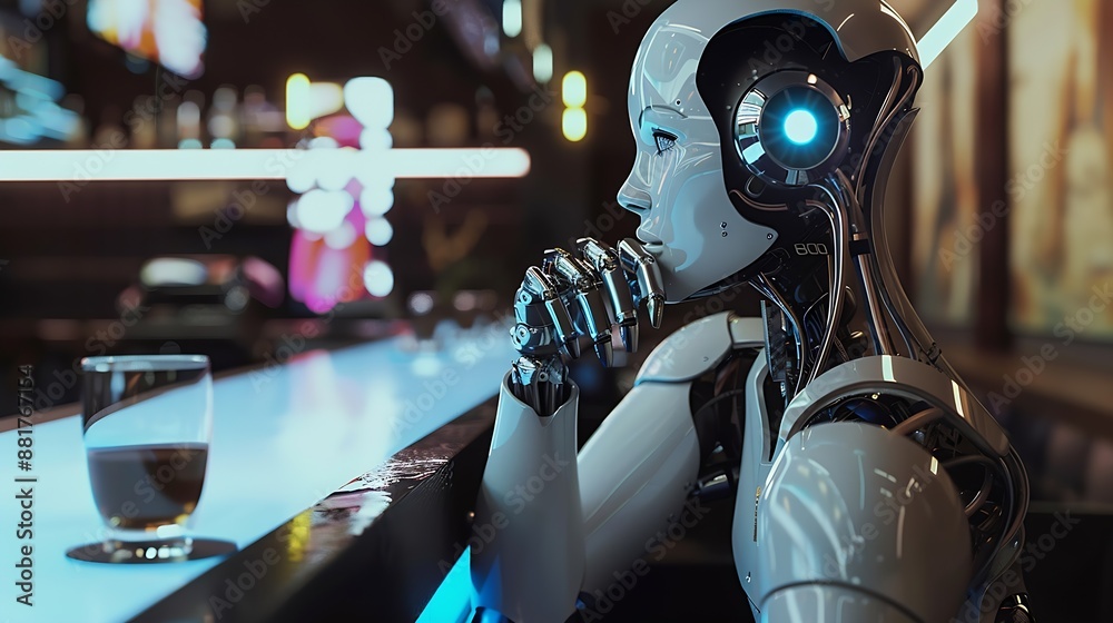 Aufkleber chat with AI Artificial intelligence The concept of accessing imagination by feeding commands to Ai to create what is in our mind with futuristic technology through the Internet : Generative AI