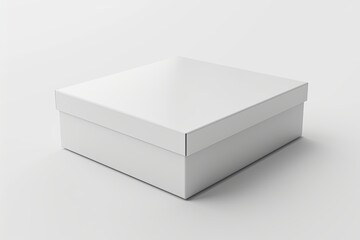 Fototapeta premium Blank White Box Mockup on Isolated White Background created with Generative AI