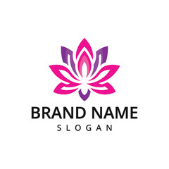 Flower lotus logo, Beauty or spa logo template