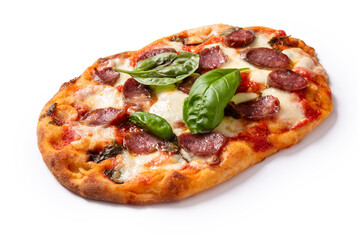 Pinsa romana con salsiccia, cibo italiano 