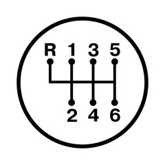Gear shifter icon on white background