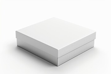 Naklejka premium Blank White Box Mockup on Isolated White Background created with Generative AI