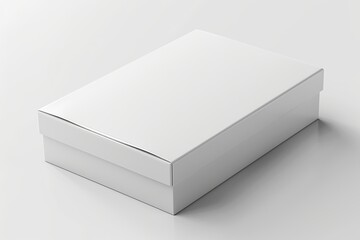 Naklejka premium Blank White Box Mockup on Isolated White Background created with Generative AI