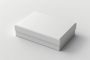 Naklejka premium Blank White Box Mockup on Isolated White Background created with Generative AI