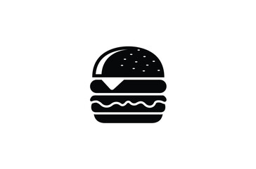 Fototapeta premium cheese burger hamburger patty logo vector icon symbol 