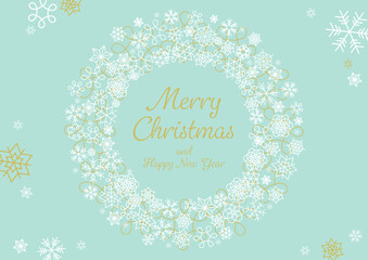 雪の結晶のクリスマスリース
