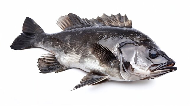 Deep sea fish isolated on white backgroundTalang queenfish swimmingpopular in gamefish : Generative AI