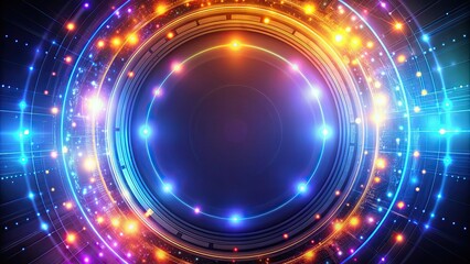 Fototapeta premium Futuristic circular background design with glowing lights and abstract shapes, technology, circle, futuristic, abstract