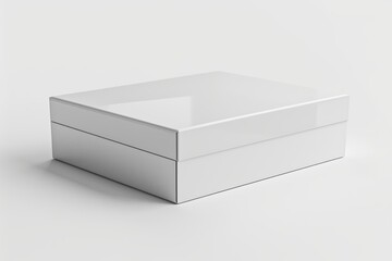 Naklejka premium Blank White Box Mockup on Isolated White Background created with Generative AI