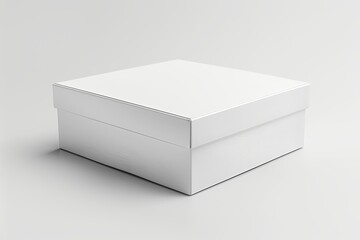 Blank White Box Mockup on Isolated White Background created with Generative AI