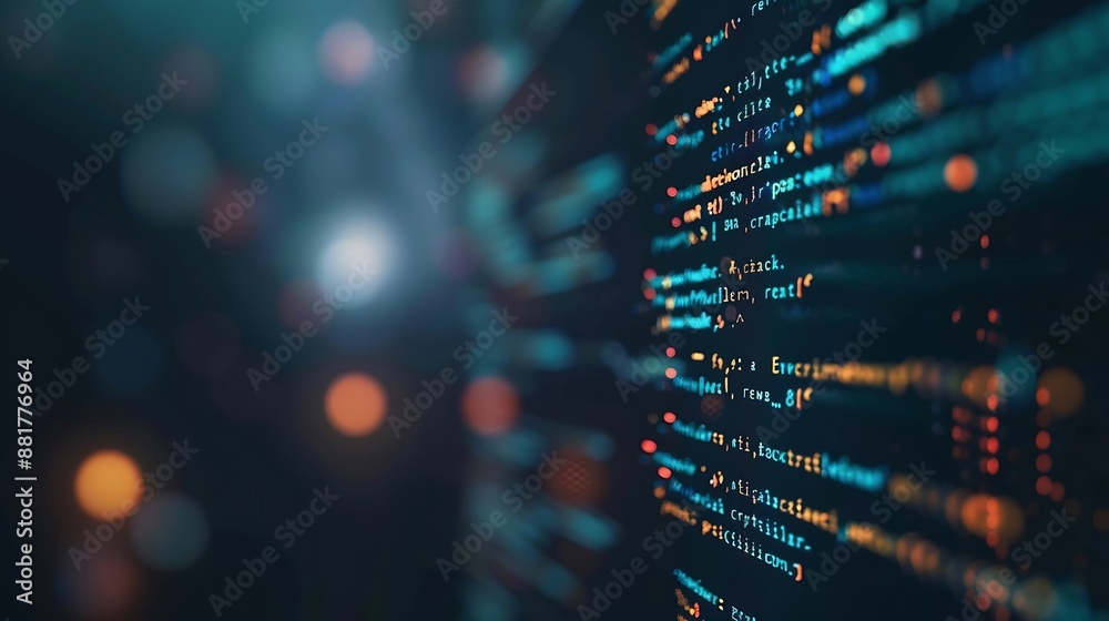 Poster Software development application programming code and tacit computer coding  Concept of smart digital transformation and technology disruption that changes global trends in new informa : Generative AI