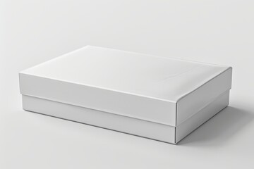 Naklejka premium Blank White Box Mockup on Isolated White Background created with Generative AI