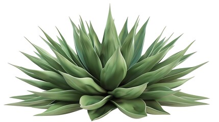 Fototapeta premium Tropical Agave bush plant isolated on white backgroundThis has clipping path : Generative AI