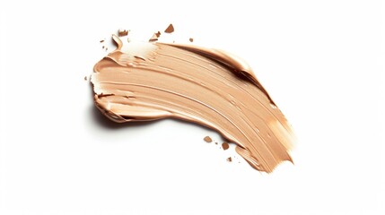 Swatched Beige Liquid Foundation on White Background