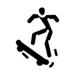 ollie skate sport glyph icon vector. ollie skate sport sign. isolated symbol illustration