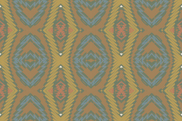 Motif ethnic handmade beautiful Ikat seamles.Ikat ethnic tribal, boho colors seamless wallpaper. Ethnic Ikat abstract background art.Illustration for greeting cards, printing and other design project.
