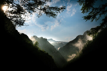 Aufsteigende Nebel nach dem Gewitter