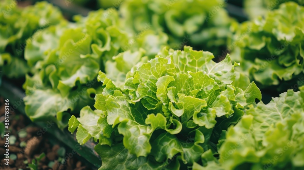 Sticker Hydroponic farm produces fresh organic lettuce