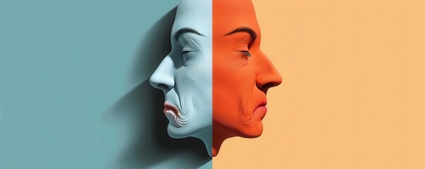 Wrinkle nose flat design side view theme disgust animation Split-complementary color scheme